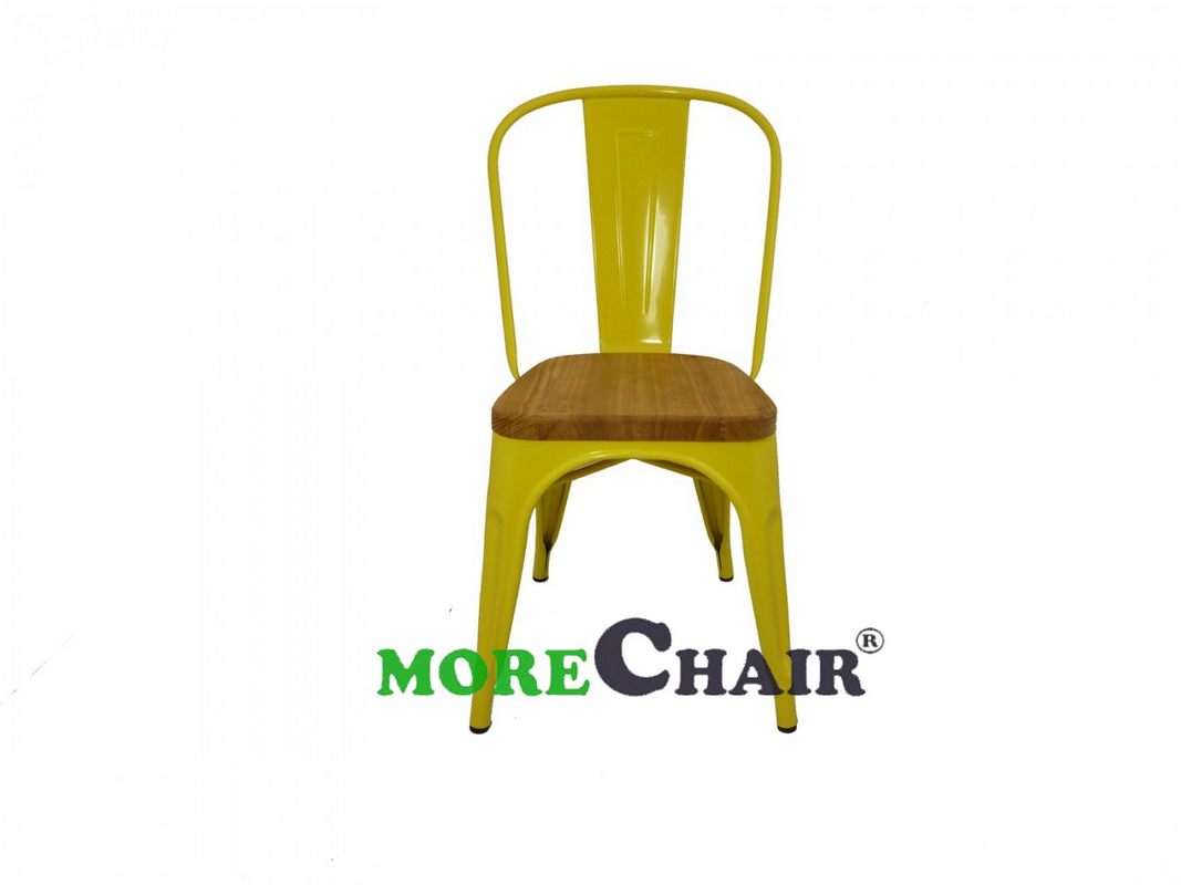 Tolix Chair Wood Seat Yellow Highres (Custom)